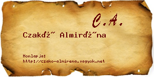 Czakó Almiréna névjegykártya